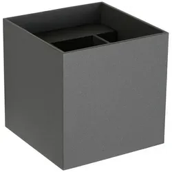 Lucide Led-Wandleuchte Xio, Grau, Metall, quadratisch,quadratisch, F, 9.7x9.7x9.7 cm, RoHS, Reach, LED-Leuchtmittel austauschbar, Lampen & Leuchten, Innenbeleuchtung, Leuchten nach Räumen, Schlafzimmerlampen
