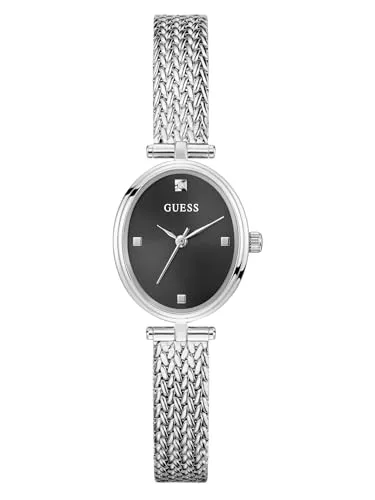 Guess GW0935L1 CYRKONIE Damen Uhr in Silber - Elegante Damen Armbanduhr von Guess mit Zirkonien-Besatz. Quarzwerk, wasserdicht bis 30 m. Ideal für modebewusste Frauen, die Stil und Funktionalität schätzen.