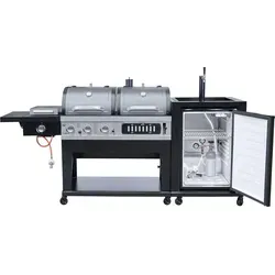 El Fuego Kombigrill 3 in 1 mit Bierkühler und Zapfanlage AY0599 - Grillwagen mit integrierter Bierkühler und Zapfanlage für frisch gezapftes Bier – ideal für große Feiern und vielseitiges Grillen mit Gas und Holzkohle.