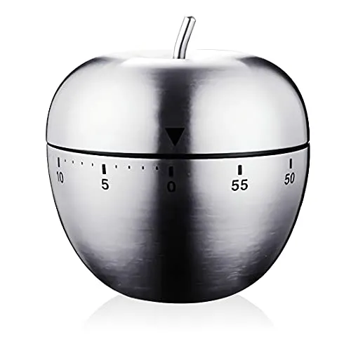 Küchentimer Egg Küchenwecker Küchen-Zeituhr Zeitmesser Küche Kurzzeitmesser 60-Minuten-Timer Mechanischer Rotierender Wecker (Apple)