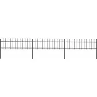 vidaXL Gartenzaun mit Speerspitzen 5,1 x 0,6 m Schwarz - Eleganter Stahl-Gartenzaun mit Speerspitzen für hohe Sicherheit. Stabil und langlebig, ideal für die Abgrenzung Ihres Grundstücks. Einfache Montage inklusive Zubehör.