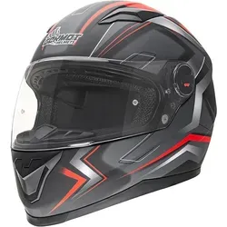 Germot GM 320 Helm, schwarz-rot, Größe M für Männer - Motorradhelm mit hohem Sicherheitsstandard, ideal für Alltag und Touren. Das weiche Innenfutter sorgt für einen komfortablen Sitz.