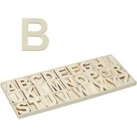 Relaxdays Holzbuchstaben Set Holz Natur Mit Sortierkasten 1,5 x 41 x 18 cm 280 g