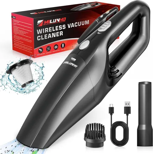 Kabelloser Akku-Handstaubsauger mit HEPA-Filter und LED-Licht