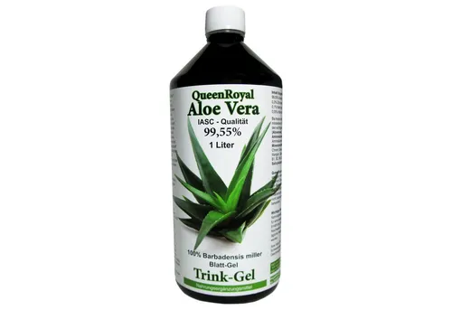 QueenRoyal Aloe Vera 99.55 % W Natur pur Barbadensis Miller Getränk Blattgel Trink Gel, 1000 ml