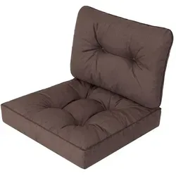 Bjird Stuhlkissen Emma 70 cm x 70 cm - Auflagen & Polster, 10 cm dicke Kissen für optimalen Sitzkomfort auf Rattanmöbeln in elegantem Braun.