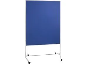 eurokraft basic Moderationswand, mobil, Textilbezug, BxH 1200 x 1500 mm, blau