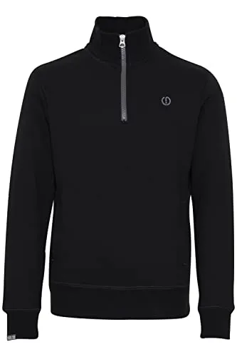 !Solid SDBennTro Ziptroyer Troyer Herren Sweatshirt Pullover, Größe: XXL, Farbe: Black - Sweatshirts für Herren, hochwertiger Troyer im Seemannspullover-Look aus nachhaltiger Baumwolle, ideal für Freizeit und Büro, super bequem und vielseitig kombinierbar.