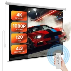 VEVOR Motorisierte Projektionsleinwand 120 Zoll 4:3 für Heimkino - Hochwertige Projektionsleinwand mit motorisiertem Hebemechanismus, ideal für Heimkino-Setups. Bietet brillante 4K-Bilder und einfache Steuerung per Fernbedienung.