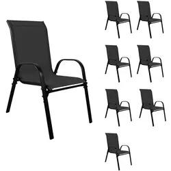 Stk. XL Stapelstuhl Stapelsessel Metall schwarz - Stapelstuhl aus pflegeleichtem Aluminium mit Textilen in Schwarz, ideal für Garten oder Terrasse. Maße: 53cm Breite, 92cm Höhe, 73cm Länge.