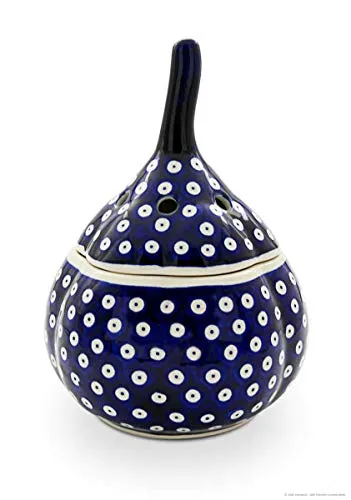 Bunzlauer Keramik Zwiebeltopf/Knoblauchtopf, Dekor 42