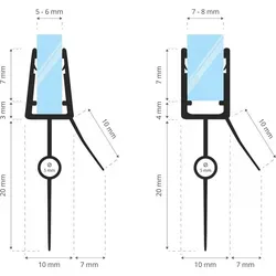STEIGNER Duschdichtung, 50cm, Glasstärke 5/6 mm, Gerade PVC Ersatzdichtung für Dusche, UK22-06