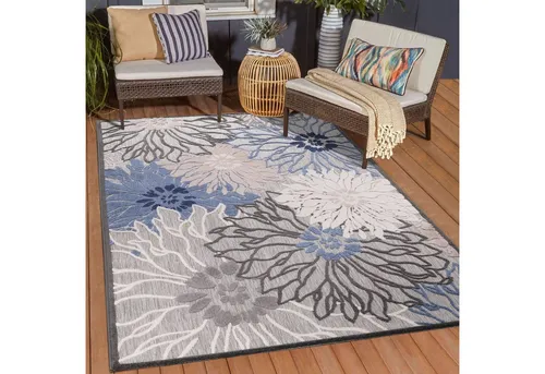 Sanat Teppich Floral 2 Outdoor - Rechteckiger Outdoor-Teppich, langlebig und schmutzabweisend, ideal für Balkon und Terrasse, Maße: 200 cm x 290 cm