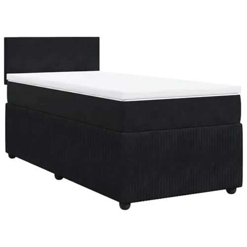 vidaXL Boxspringbett mit Matratze Schwarz 90x190 cm Samt von vidaXL