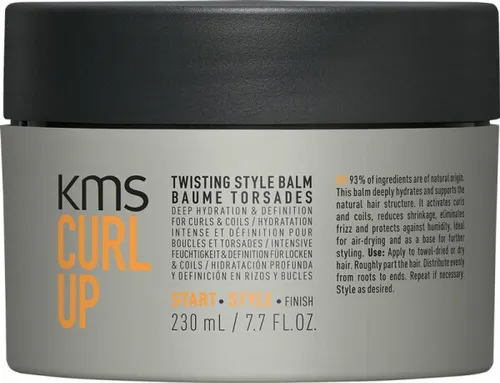 KMS Curlup Twisting Style Balm 230ml - Haarstyling-Produkte, pflegender Balsam für lockiges Haar, spendet Feuchtigkeit und schützt vor Frizz bei 93% natürlichen Inhaltsstoffen.