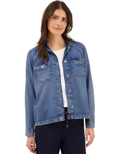 CECIL Damen Kurzjacke, Gr. XS (36), Blau - Funktionsjacke aus 60% Lyocell und 40% Baumwolle, ideal für die Übergangszeit. Lässiger Look mit Knopfleiste und Brusttaschen für einen stylischen Layering-Partner.