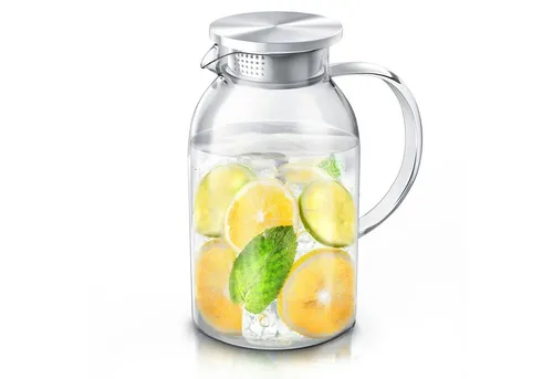 Arendo Glaskaraffe 2,3 Liter mit Edelstahl-Deckel von Arendo