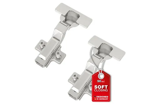 SO-TECH® Türbeschlag SMOOTH Topfband T45 Scharnier Innenanschlag Komplettset (2 St), 2er Set Standard gedämpft mit Kreuzplatte