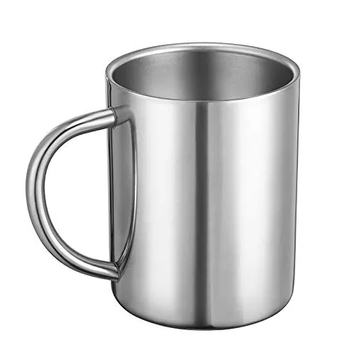Doppelwandige Edelstahl-Tasse,Edelstahl Camping Tasse,Camping Becher, Metall-Becher,13.5oz / 400ml