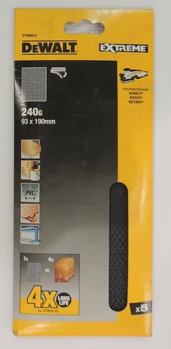 DeWALT® 5 Bogen Schleifstreifen 93x190mm 240G Schleifgitter/ Klettfix DTM8624