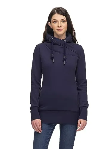 Ragwear NESKA Damen Frauen Kapuzenpulli,Kapuzenpullover,Hoodie,Stehkragen,warm,Seitentaschen,Blau,S