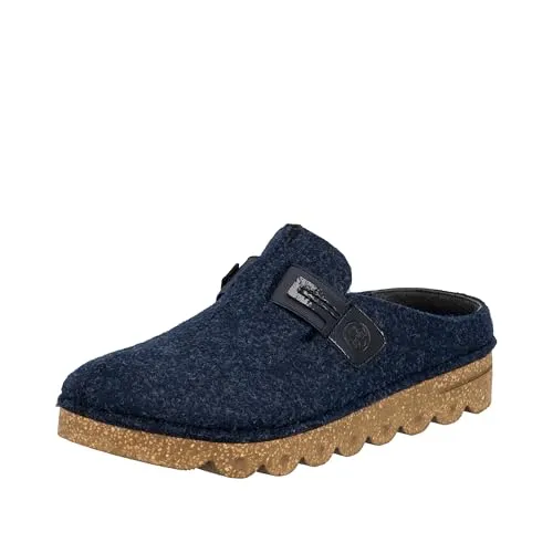 Rieker Damen V8790 Clogs, Blau, 39 EU - Clogs für Damen, mit weicher Decksohle für hohen Tragekomfort den ganzen Tag über.
