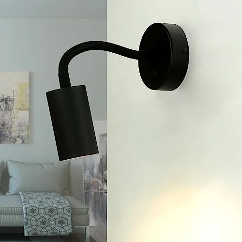 Licht-Erlebnisse Wandlampe EYE Schwarz - Schmale GU10 Leselampe mit flexiblem Schwanenhals und praktischem Kippschalter, ideal für Bett und Sofa. Individuelle Lichtgestaltung durch freie Leuchtmittelwahl.