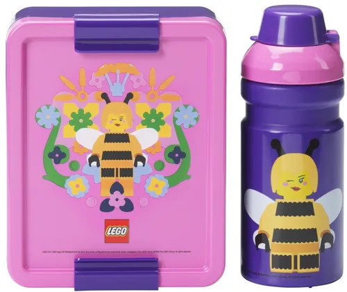 LEGO Trinkflasche + Brotdose LUNCH SET BEE lila von LEGO