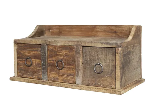 Grimaud Regal mit 3 Schubladen - Chic Antique - Regal & Aufbewahrung aus hochwertigem Altholz, bietet stilvolle Retro-Optik und praktische 3 Schubladen für optimalen Stauraum.