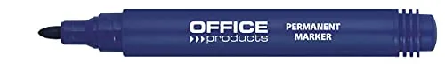 OFFICE PRODUCTS 17071211-01 Permanentmarker Basic / Rundspitze 1-3 mm Strichbreite / Blau / 1 Stück/ Permanent Marker/ Beschriftung von Karton Gummi Metall Glas/ Wasserfest
