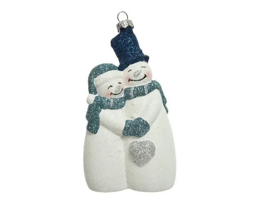 Kaemingk Christbaumschmuck, Christbaumschmuck Kunststoff Schneemann und Schneefrau 12cm weiß