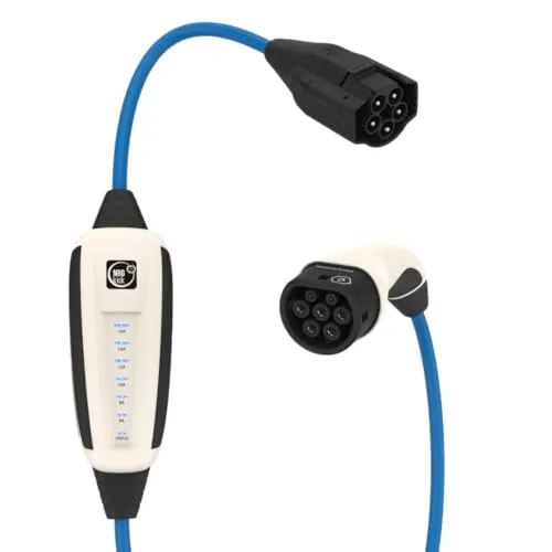 Mobile Wallbox 16A 10m Pure weiß - 11 kW mit WLAN + Bluetooth - Elektroinstallation mit 11 kW Ladeleistung, 10 Meter Kabel und smarten Funktionen für bequemes Laden unterwegs.