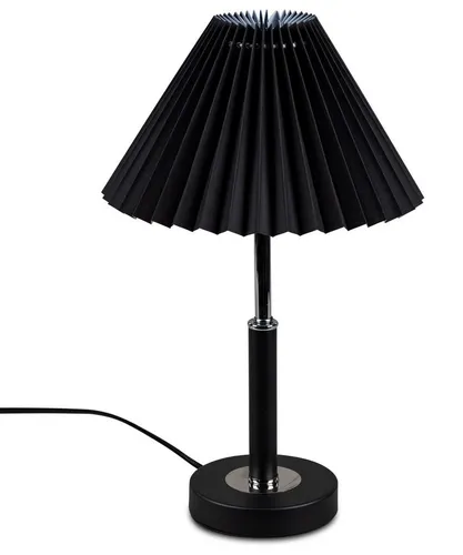 formano Nachttischlampe mit LED Lichtband in Schwarz - Tischleuchte mit modernem Design, länglich und faltend, bietet stimmungsvolles Licht für Ihr Schlafzimmer. Höhe 40 cm, Durchmesser 24 cm.