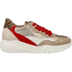 Gabor Damen Halbschuh in Beige, Größe 4.5 - Sneaker aus Leder mit Wechselfußbett, ideal für individuellen Tragekomfort und vielseitige Freizeitaktivitäten.