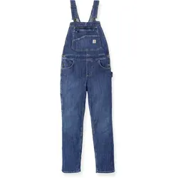Carhartt Damen-Latzhose aus Jeansstoff - Latzhosen für Damen mit lockerer Passform, verstellbaren Trägern und zahlreichen praktischen Taschen für optimalen Komfort und Funktionalität.