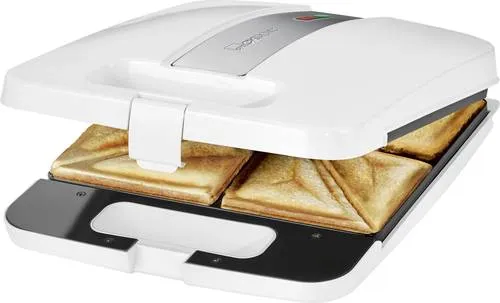 Clatronic ST 3629 Sandwichmaker - Sandwichmaker für 4 Sandwiches mit antihaftbeschichteten Platten und 1200 Watt Leistung, ideal für schnelle Snacks in der Küche.