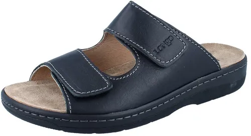 Longo 1006507 Pantolette 47 EU - Stylische Pantoletten in Größe 47, aus atmungsaktivem Leder mit komfortablem Klettverschluss und 10 cm Plateau-Absatz – ideal für den Sommer!