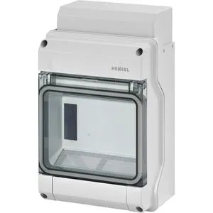 Hensel 61000735 KV 1506 Kleinverteiler Aufputz - Verteilerschrank aus hochwertigem Thermoplast, ideal für Aufputz-Anwendungen mit 6 Teilungseinheiten und Schutzart IP 54, perfekt für den Einsatz in Gebäuden und im Freien.