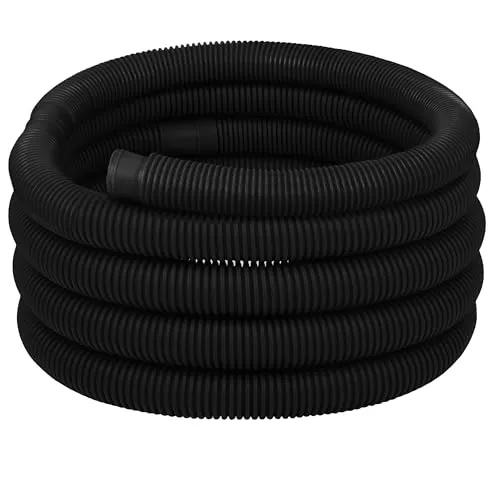 COIL Flexibler Poolschlauch 32/38 mm aus PVC-U/PE-LD – UV- & Temperaturbeständig, -40 °C bis 70 °C – Ideal für Filterpumpen, Schlauch für Pool, Poolschläuche (Schwarz, Länge 2m (Ø 38 mm))
