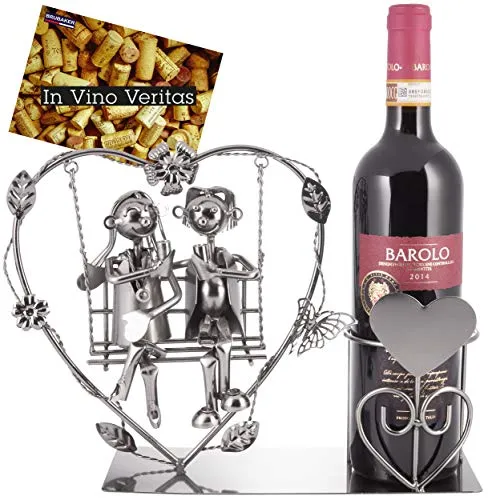 BRUBAKER Weinflaschenhalter Herz in silber von BRUBAKER