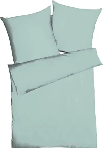 Kaeppel Mako-Satin Bettwäsche Mint 135x200 cm - Bettwäsche-Set aus 100% Baumwolle im Uni Design, mit Marken-Reißverschluss, pflegeleicht bis 60°C, ideal für ein gemütliches Schlafzimmer.