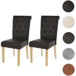 Chesterfield II Esszimmerstuhl 2er-Set - Elegante Esszimmerstühle im Chesterfield Stil mit dekorativem Metall-Nietenbesatz und hohem Sitzkomfort. Ideal für stilvolle Wohnräume und belastbar durch stabile Konstruktion.