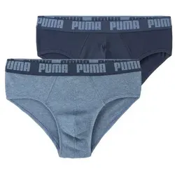 PUMA Slip PUMA MEN EVERYDAY BRIEFS 2P (Packung, 2er Pack) mit Logobund blau M