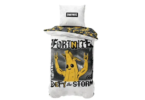 Bettwäsche Fortnite 135x200 - episches Gaming Set mit Wende-Motiv, inklusive 1x Kissenbezug 80x80 cm, pflegeleicht und knitterarm