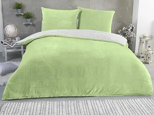 MALIKA Winter Plüsch Wendebettwäsche 'Cashmere Touch' 200x200 - Bettwäsche-Sets in 3 Größen, aus hochflorigem Nicki-Material für extra Wärme und Komfort, waschbar bei 60° und trocknergeeignet, zertifiziert nach ÖKOTEX STANDARD 100.