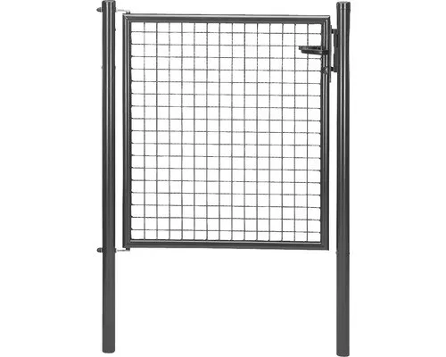 Gust. Alberts Gartentor einflügelig anthrazit RAL 7016, 1.000 mm x 750 mm - Gartenzäune: Robustes und stilvolles einflügliges Gartentor in eleganten Anthrazit, ideal für moderne Gärten und Eingangsbereiche.