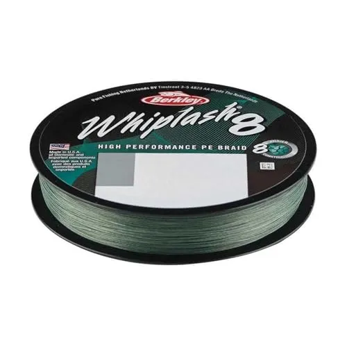 Berkley Whiplash 8 new 300m 0,25mm green - Geflochtene Angelschnur, 300m Länge, extrem stark und langlebig für erfolgreiches Angeln.