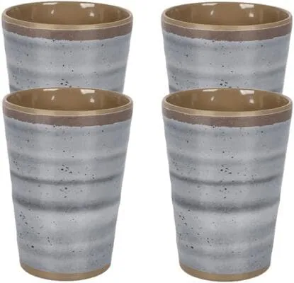 Bo-Camp Halo Becher, 400ml, 4er-Set, grau