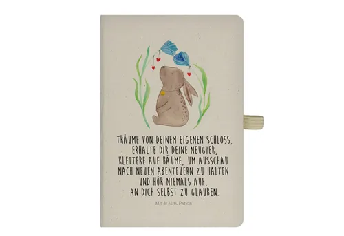Mr. & Mrs. Panda Notizbuch Hase Blume, notizbuch, Transparent, Geburt, A5 Notizbuch, Kaninchen, Mr. & Mrs. Panda, Ostern Notizbuch DIN A5 Reisetagebuch