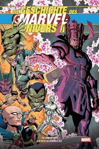 Die Geschichte des Marvel-Universums - Entdecken Sie die faszinierende Entwicklung des Marvel-Universums in diesem informativen Buch. Ideal für Comic-Fans und Neugierige, die die Hintergründe und Charaktere kennenlernen wollen.